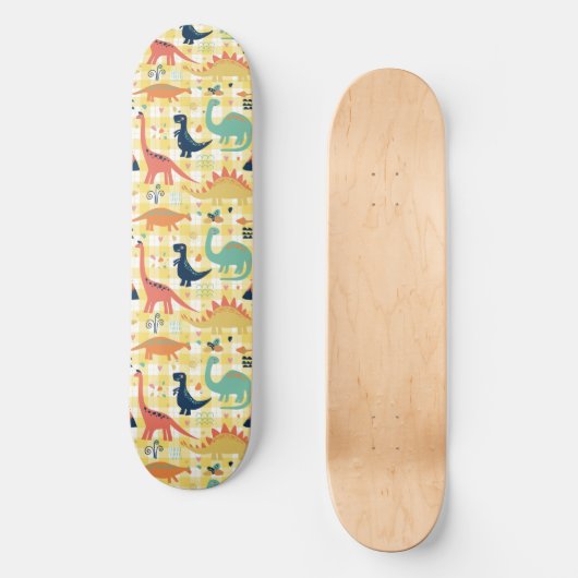 Cute Dinosaurs Pattern Skateboard (Voorkant)