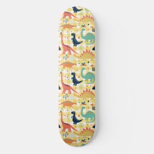 Cute Dinosaurs Pattern Skateboard (Voorkant)