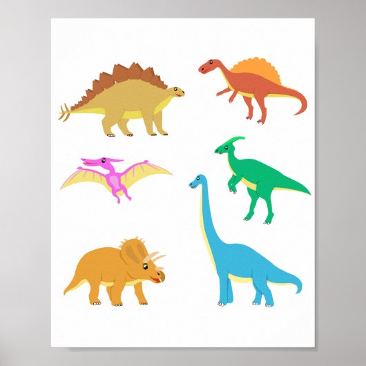 Cute Dinosaurs Poster (Voorkant)