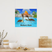 Cute Dinosaurs poster aangepaste tekst (Keuken)