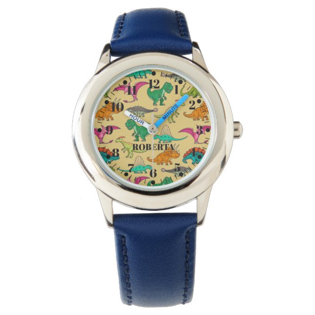 Cute Dinosaurs Prehistorische Kinder Watch Horloge (Voorkant)