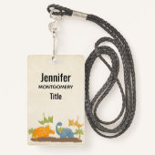 Cute Dinosaurs Prehistorische wilde dieren Badge (Achterkant met draagriem)