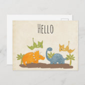 Cute Dinosaurs Prehistorische wilde dieren Briefkaart (Voorkant / Achterkant)