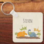 Cute Dinosaurs Prehistorische wilde dieren Sleutelhanger (Voorkant)