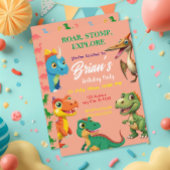 Cute Dinosaurs roar Boy Birthday  Invitation