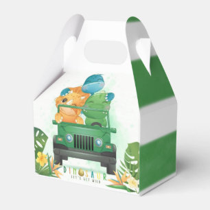 Cute Dinosaurs Safari Vehicle Boy Baby shower Bedankdoosjes