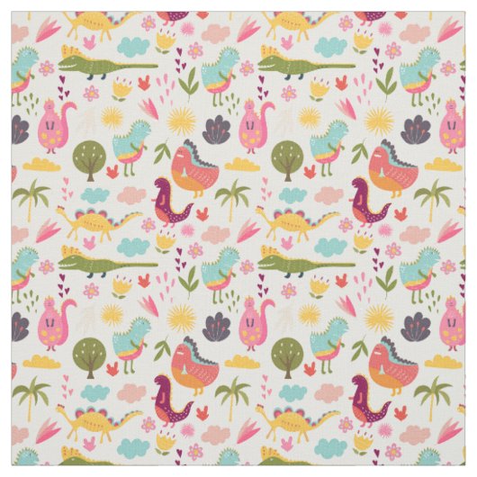 Cute Dinosaurs Stof (Swatch)