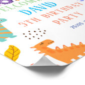 Cute Dinosaurs themed birthday party Poster (Coin)