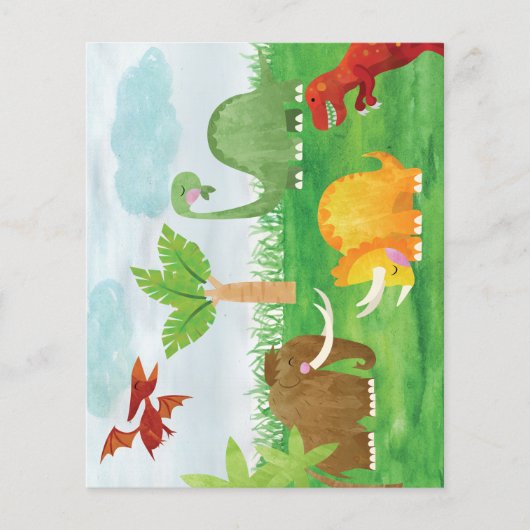 Cute Dinosaurs Wooly Mammoth Brontosaurus (Voorkant)