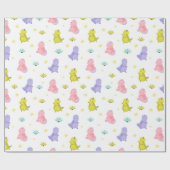 Cute Dinosaurs Wrapping Paper Cadeaupapier (Vlak)