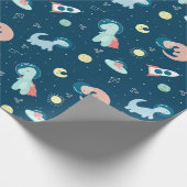 Cute Dinosaurs Wrapping Paper Cadeaupapier (Hoek)