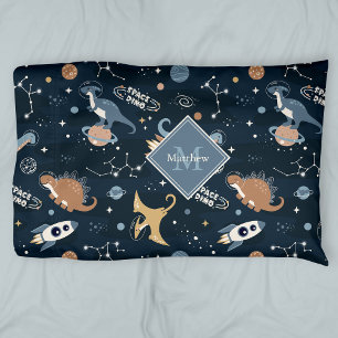 Cute Dinosaurussen in Space Pattern Kinder Kussensloop