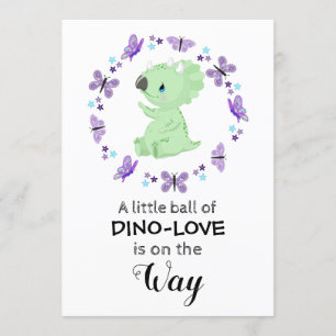 *~* Cute Dinosuar Butterfly Star Shower Invitation Kaart