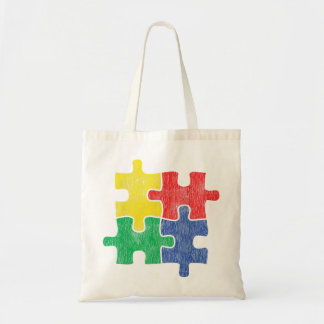 Cute  Distsed design voor autisme-reclames Tote Bag
