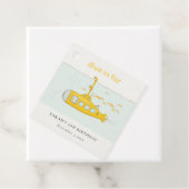 Cute Dive in underwater submarine Yellow Birthday Bedankjes Labels (In situ)