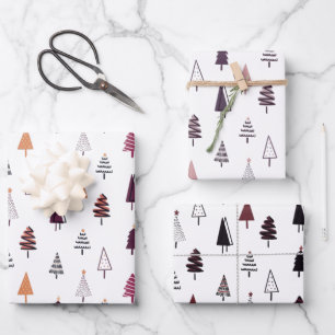 Cute Divers arbres de Noël Vacances Papier d'envel