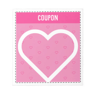 Cute DIY Coupons   Roze harten Notitieblok