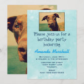 Cute Doberman Birthday Party Kaart (Voorkant / Achterkant)