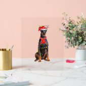 Cute Doberman feux d'arbre de Noël Amoureux des ch (Mariage)