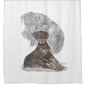 Cute Doberman Pinscher Puppy Douchegordijn (Voorkant)