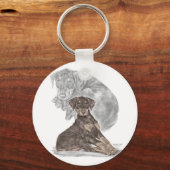 Cute Doberman Pinscher Puppy Sleutelhanger (Voorkant)