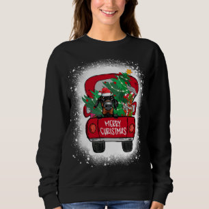 Cute Doberman Pinscher Red Truck Merry Kerstmis B Trui