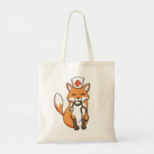 Cute Doctor Nurse Fox Stethoscope Canvas tas