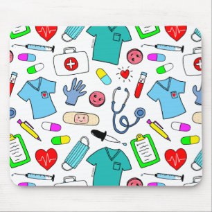Cute Doctor Nurse Medical Supply Pattern Muismat