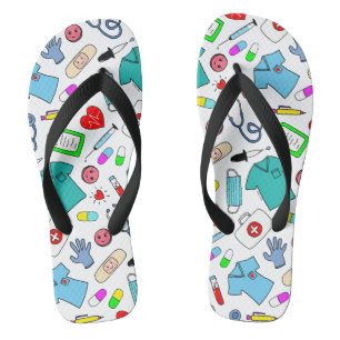 Cute Doctor Nurse Medical Supply Pattern Teenslippers