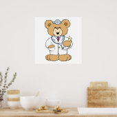 Cute Doctor Teddy Bear Poster (Keuken)