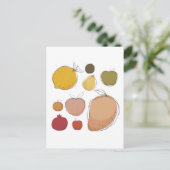 Cute doedle art fruts collectie briefkaart (Staand voorkant)