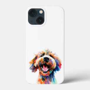Cute doedle - Colorful Labradoodle Art iPhone 13 Mini Hoesje
