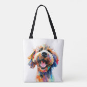 Cute doedle - Colorful Labradoodle Art Draagtas (Achterkant)