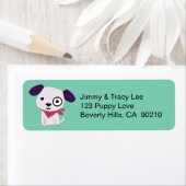 Cute Dog Adresetiketten, lichtgroen Etiket (Insitu)