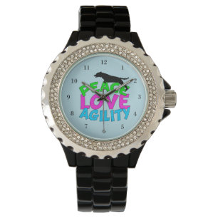 Cute Dog Agility Blue Horloge