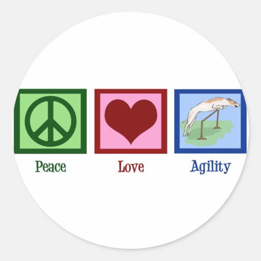 Cute Dog Agility Ronde Sticker (Voorkant)