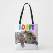 Cute Dog and Cat Pet Adoption Tote Bag (Devant)