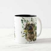 Cute Dog Artwork Tweekleurige Koffiemok (Voorkant rechts)