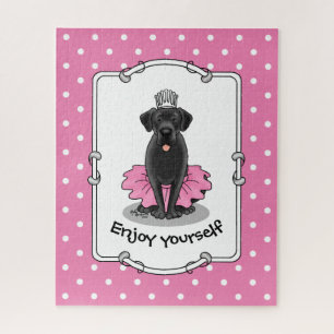 Cute Dog Ballet Princess Black Labrador Retriever Legpuzzel