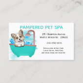 Cute Dog Bath Green Pet Groomer Visitekaartje (Voorkant)
