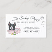 Cute Dog Bath Grooming Service Visitekaartje (Voorkant)