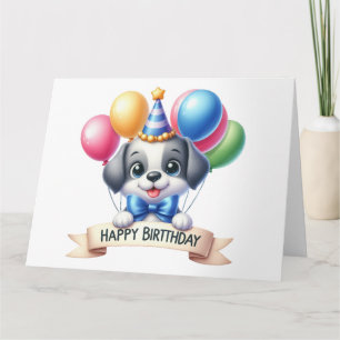 Cute Dog Birthday Card Kaart