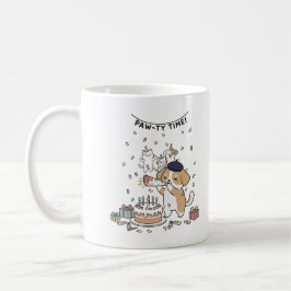 Cute Dog Birthday Celebration Playful Party Coffee Koffiemok