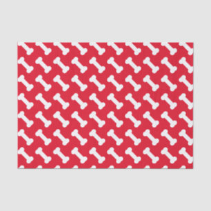 Cute Dog Bone Pattern - Red Personalized Tissuepapier