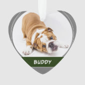 Cute Dog Bulldog Puppy Modern kerstfoto Ornament (voorkant)