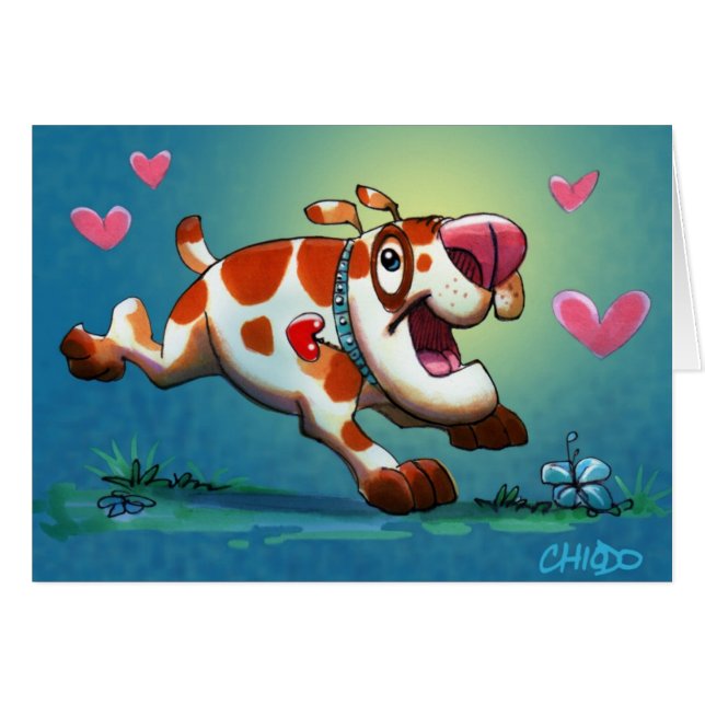 Cute Dog Card (Voorkant Horizontaal)