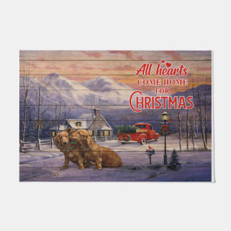 Cute Dog Couples Mat, kerstdecoratie Deurmat