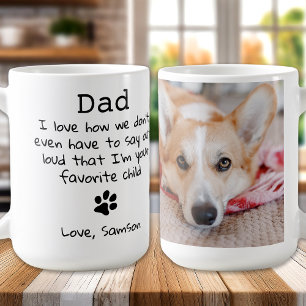 Cute Dog Dad Custom Pet Photo Fathers Day Koffiemok