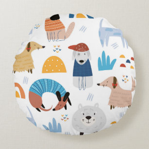 Cute Dog Decorting, Mannen Vrouwen en Kinderen, Do Rond Kussen