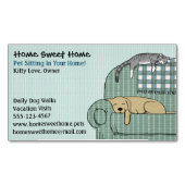 Cute Dog en Cat Pet Sitting Animal Care Magnetisch Visitekaartje (Voorkant)